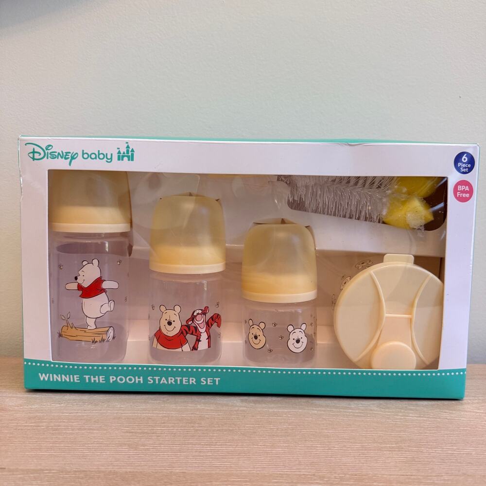 NIB Disney Winnie the Pooh Baby Bottle Starter Set 6pc BPA Free Gift